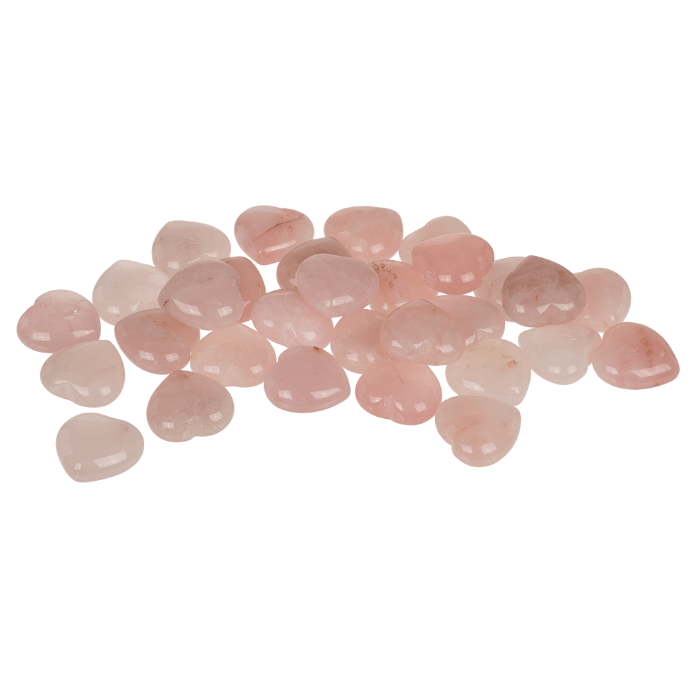 Heart shaped rose quartz,