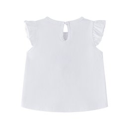 Baby-T-Shirt für Mädchen, 3–24 Monate, rosa Gingham-Rüschenkragen BGV66532