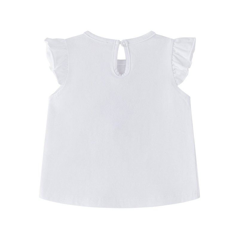 Baby-T-Shirt für Mädchen, 3–24 Monate, rosa Gingham-Rüschenkragen BGV66532