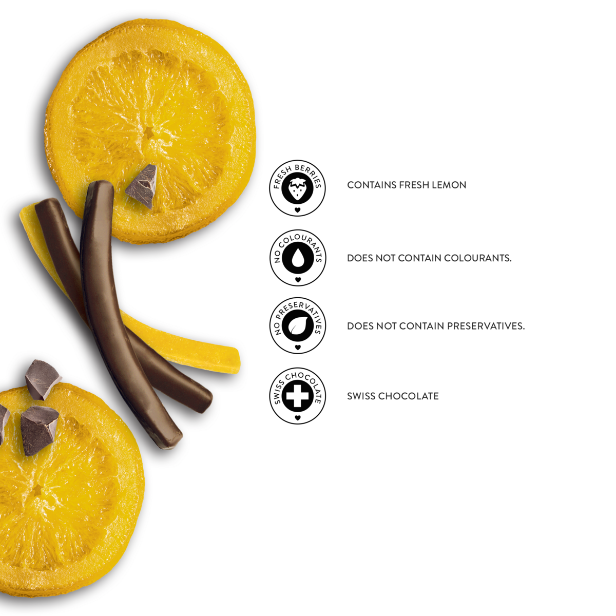 Citroenstick donkere chocolade, 80 g