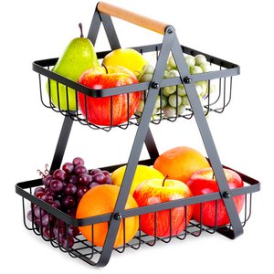 Obstkorb Metall 2-Tier 27x17,5x29 cm