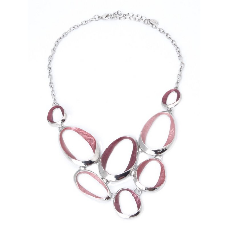 Collier en métal avec placage rhodié