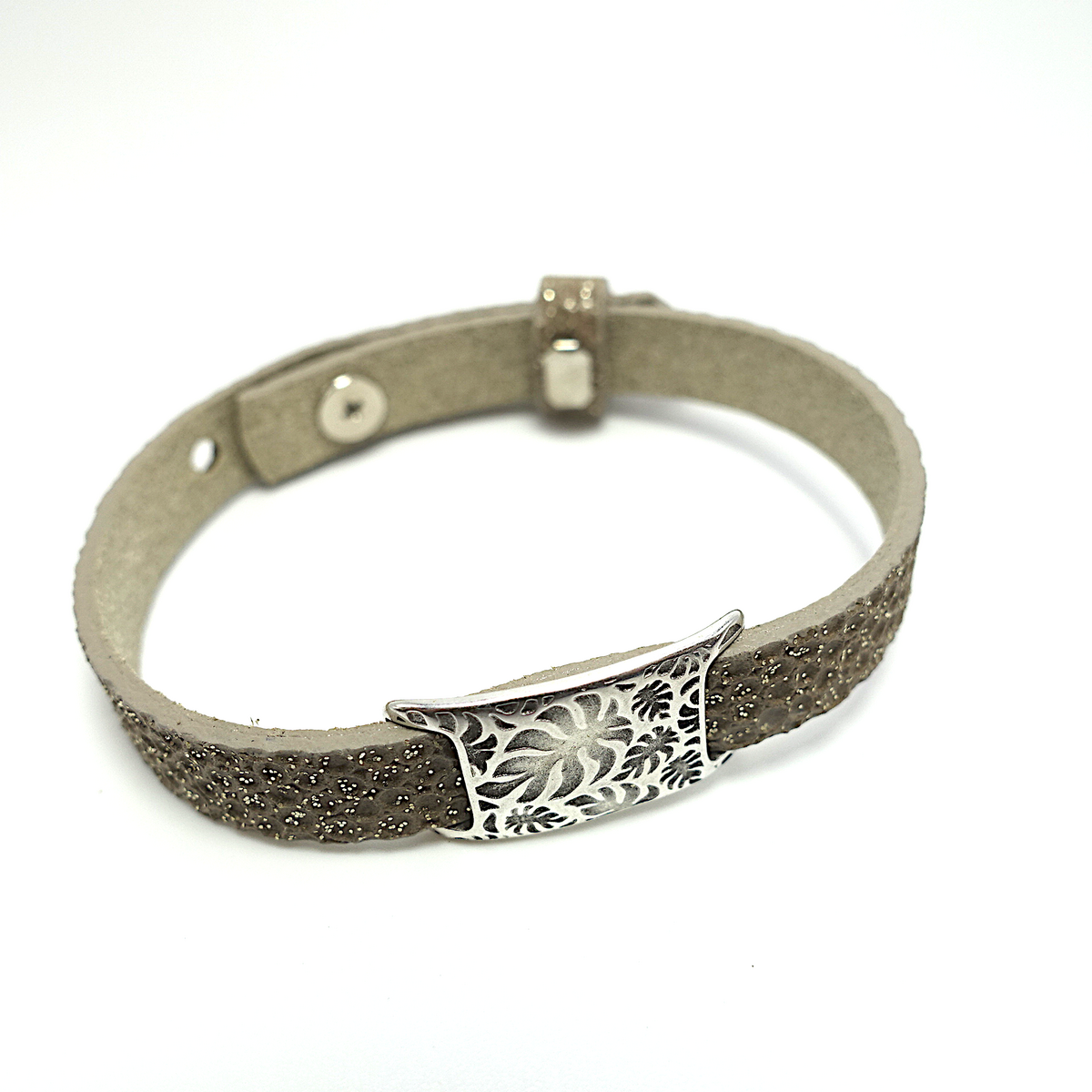 Læderarmbånd Monstera