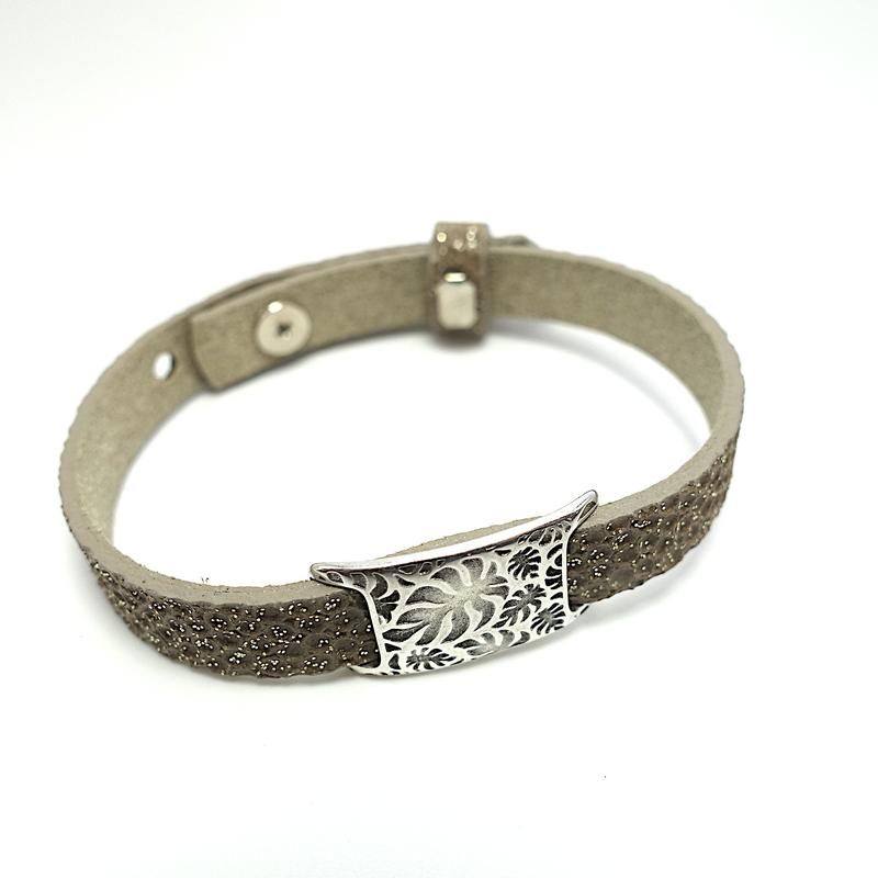 Bracelet en cuir Monstera