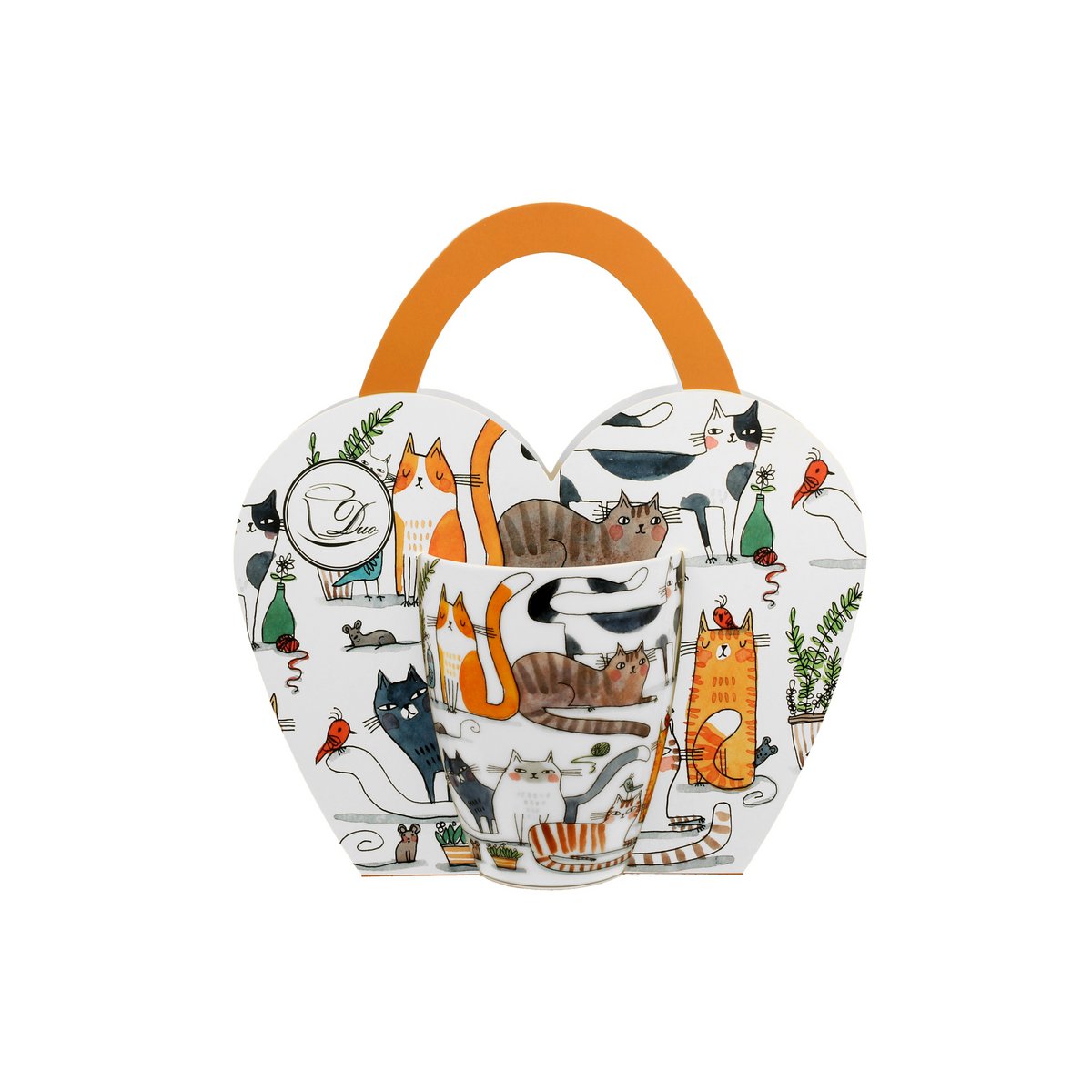 DUO CATS Mug, 350ml, LAZY CATS, Paper Sleeve gift packaging
