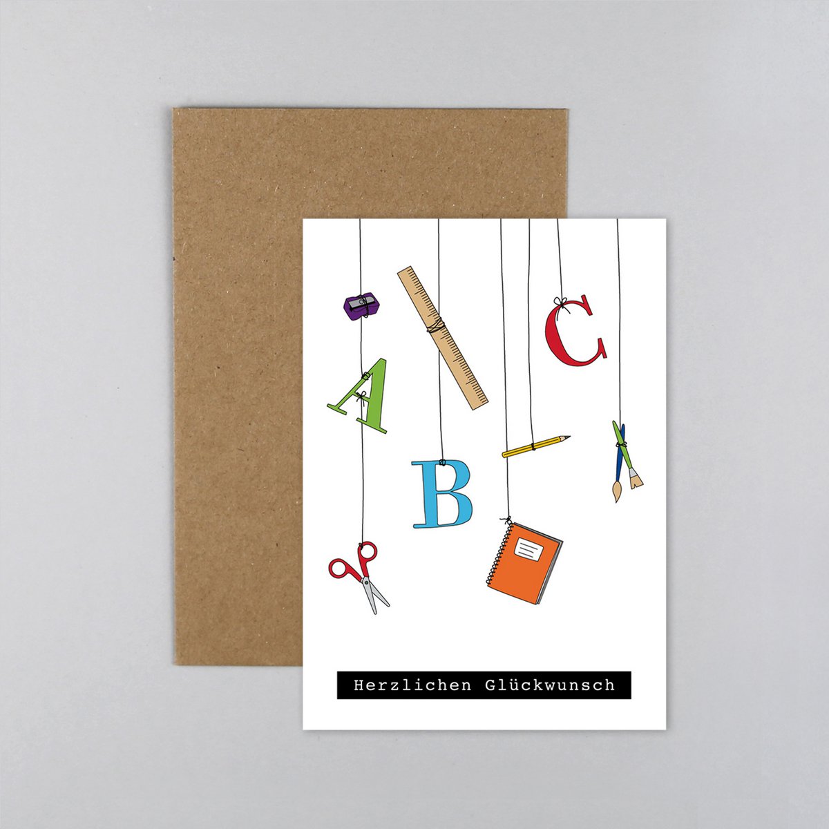 Einschulungskarte Buchstaben Finn ABC