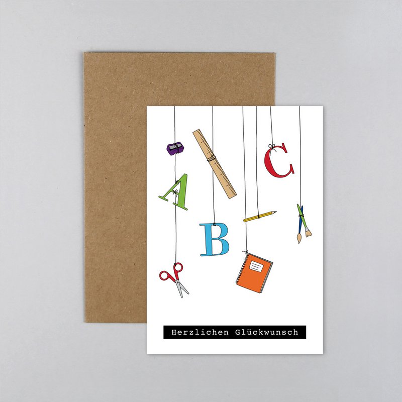 Einschulungskarte Buchstaben Finn ABC
