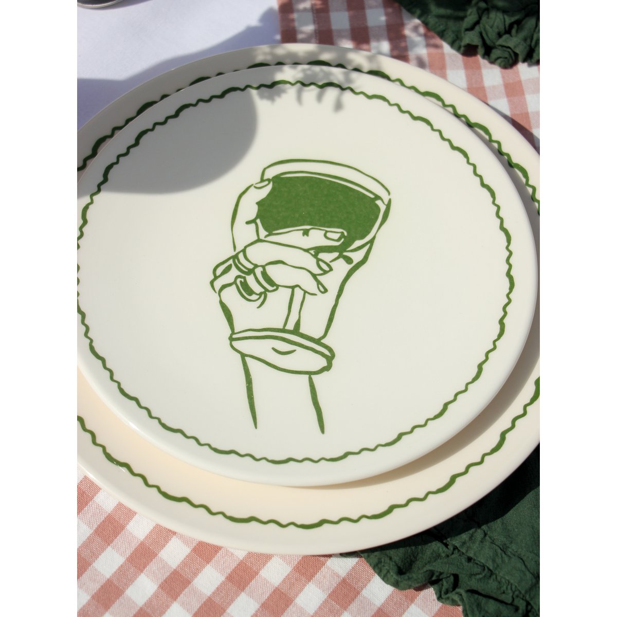 Piatto di cena umore verde