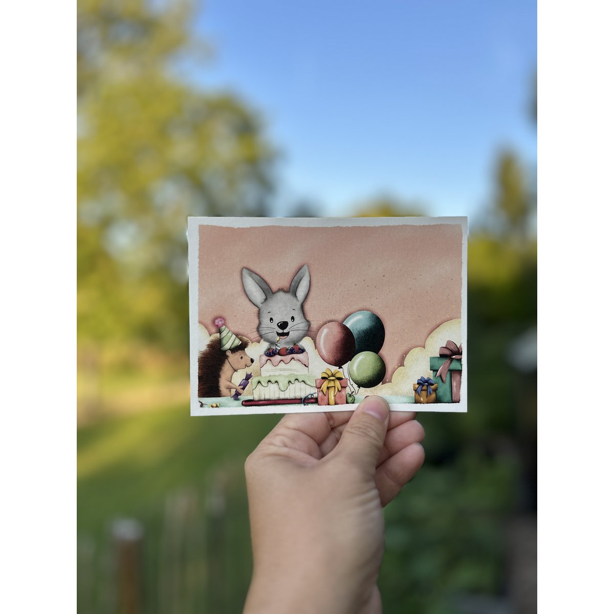 Postkarte - Parteitisch
