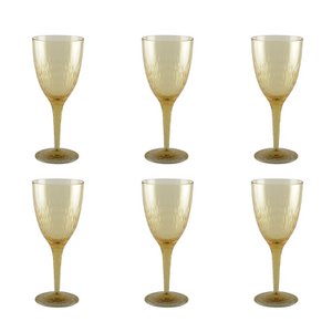Acrylic yellow wine glasses - Lot of 6