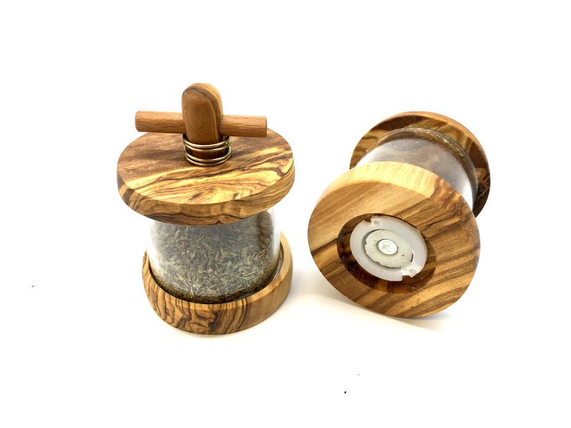 Kräutermühle aus Olivenholz