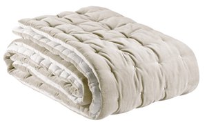 Elise plain throw with quilting finish Greige 240 x 260