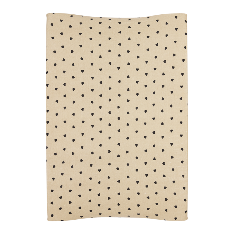Changing pad cover jersey print Sweet Heart Soft Sand/Black