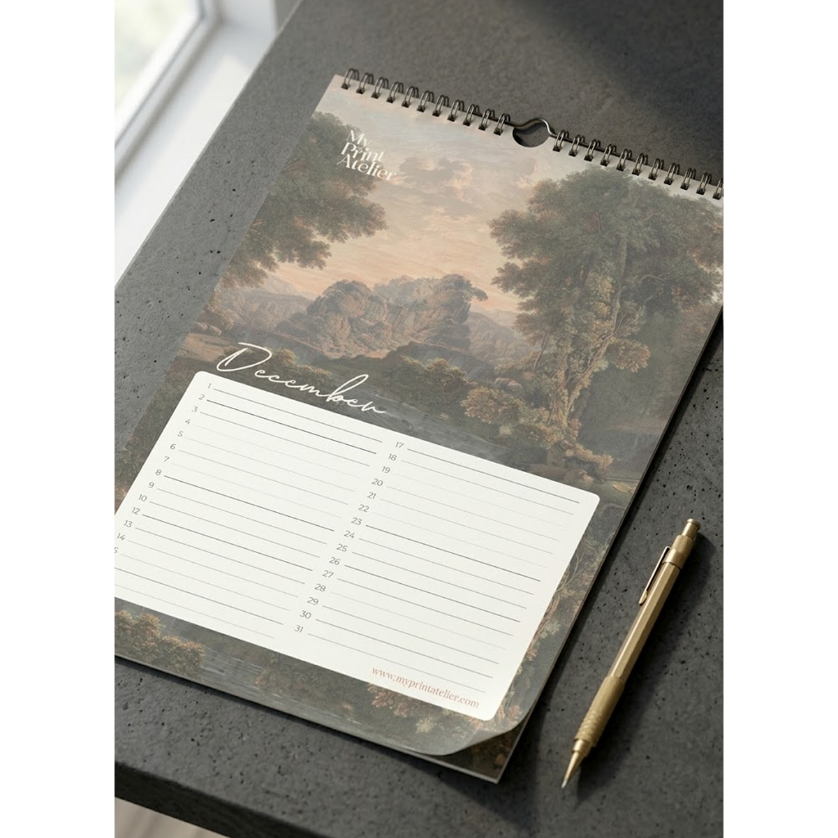 Birthday Calendar Signature Landscapes - Annet Weelink Design Landscapes - A4 - Perpetual Calendar - Premium Paper
