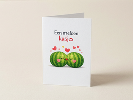 Wenskaart - Een meloen kusjes - Meloenen kusjes
