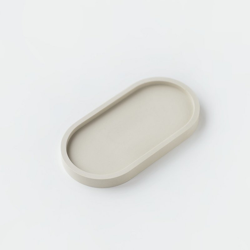 Bandeja de baratija ovalada beige Jesmonite