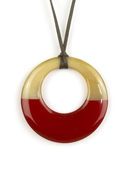 Pendente piccolo irregolare laccato rosso