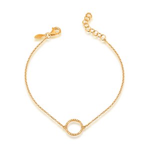 Cirkelarmband met diamanten, 18K geelgoud
