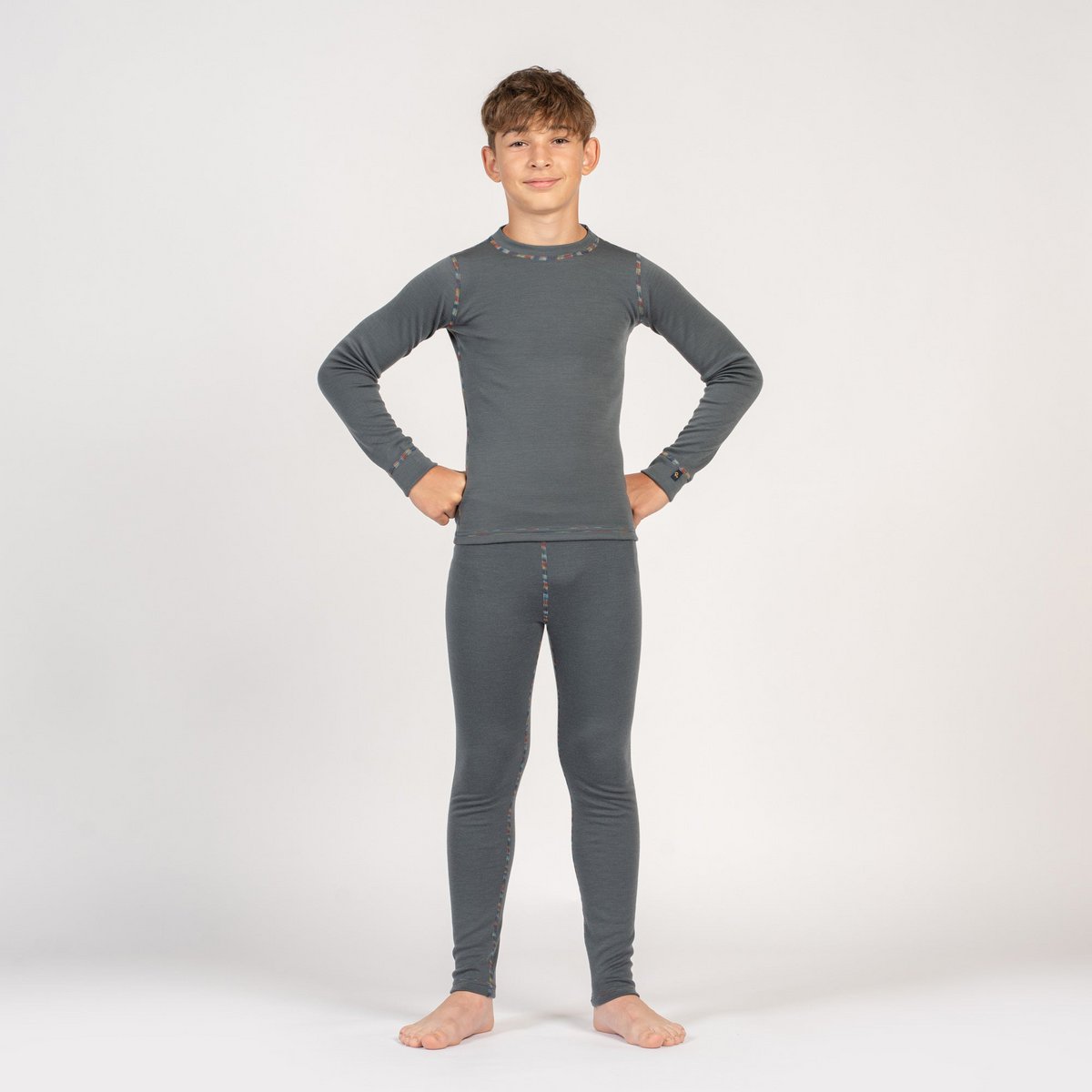 Merino 250-set met lange mouwen voor kinderen Perfect Grey