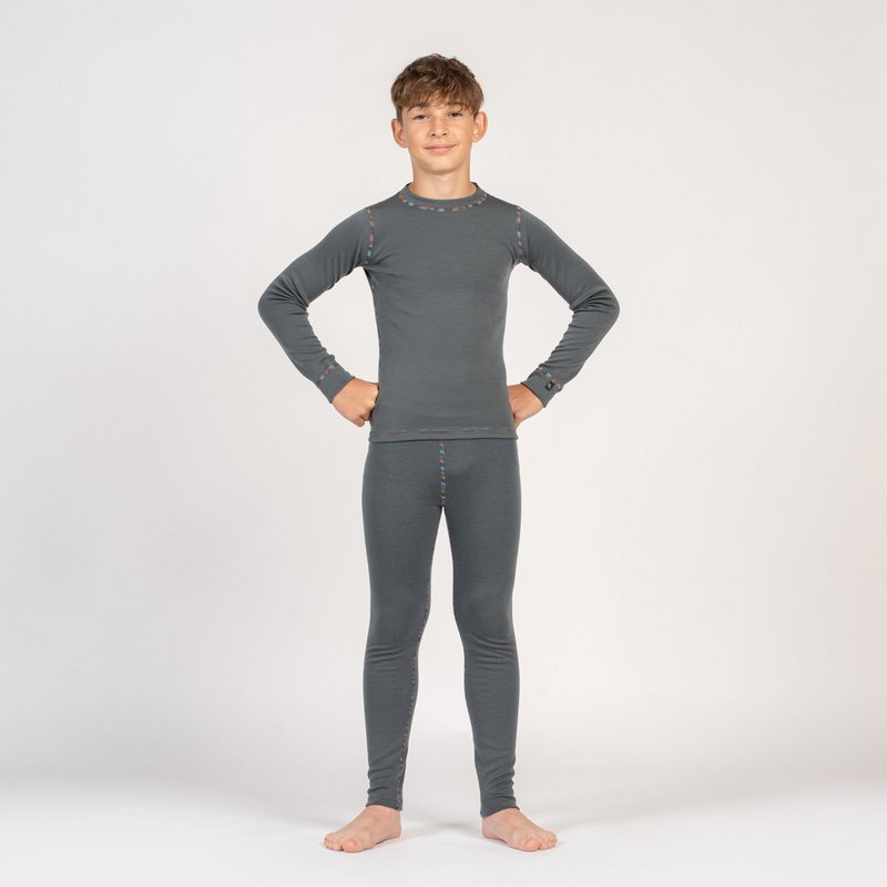 Merino 250-set met lange mouwen voor kinderen Perfect Grey