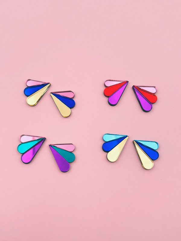 Boucles d'Oreilles Puces Miroirs Armance