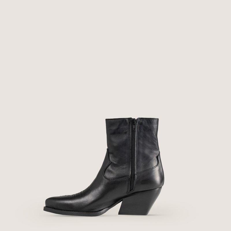 Janice Black Texan Ankle Boots