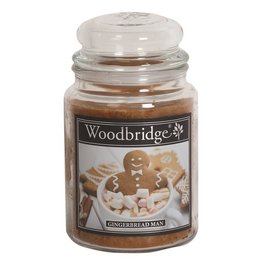 Scented candle in the shape of a gingerbread man, with a warm, spicy fragrance of gingerbread. Made of wax, with a glass container and lid.