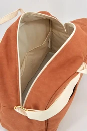 Maternity-taske i stof, Terracotta farve