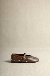 ALLI STUDS MOSGROEN – Glanzend leren Mary Janes met studs
