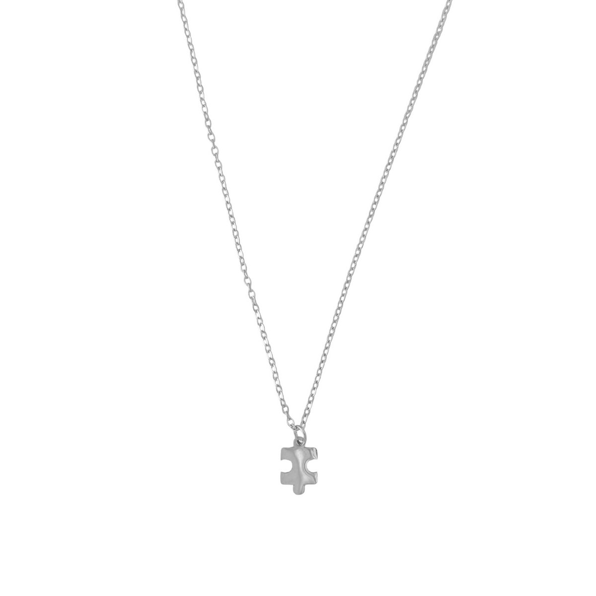 Puzzleteil-Beziehungshalskette – Teil 2 – Silber