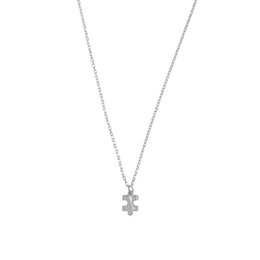Puzzleteil-Beziehungshalskette – Teil 2 – Silber