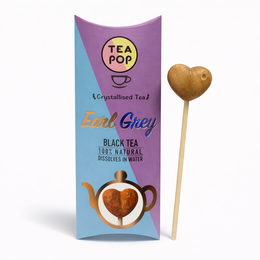 Earl Grey tea on a stick, 100% natural, 20 sticks per tray, dissolves in water. Gourmet tea product.