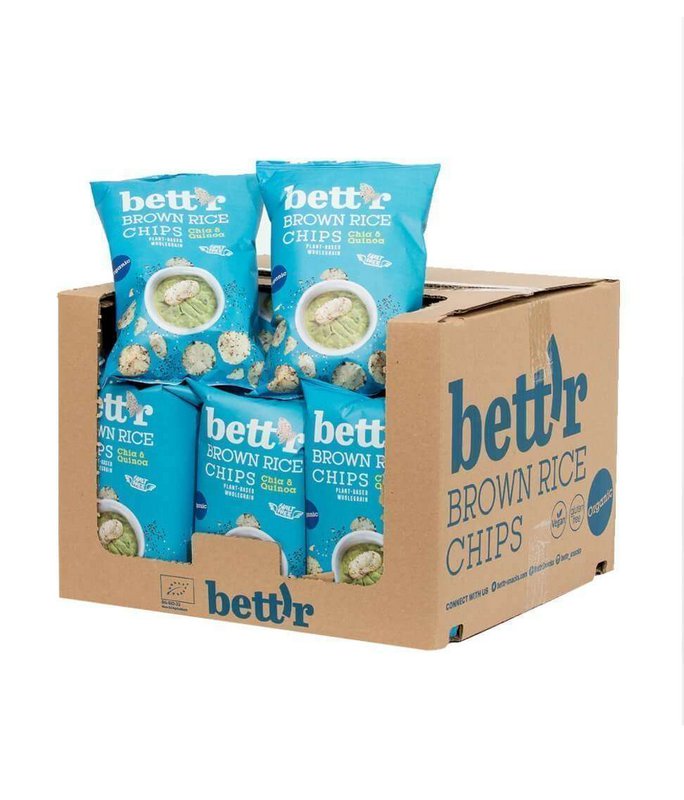 Brown Rice Chips Chia & Quinoa, organic, Bett'r, 60g