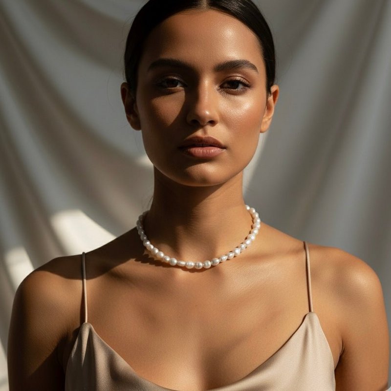Oceanía - Collar de gargantilla con perlas barroco