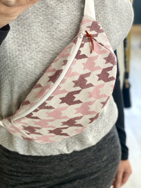 Sac Banane PIED DE COQ ROSE