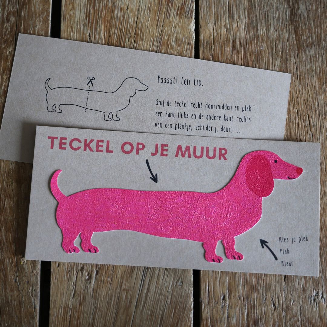 Teckel Mark roze * Muursticker
