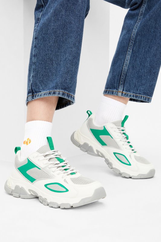 Organic Quarter Socks Nemo - Korte witte sokken met geborduurde clownvis