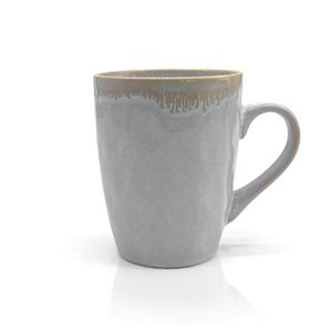 Stoneware Becher mit Henkel polarweiß