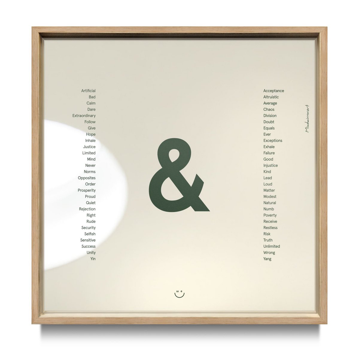 30 x 30 cm + Natural Oak Furnished Aluminum Frame