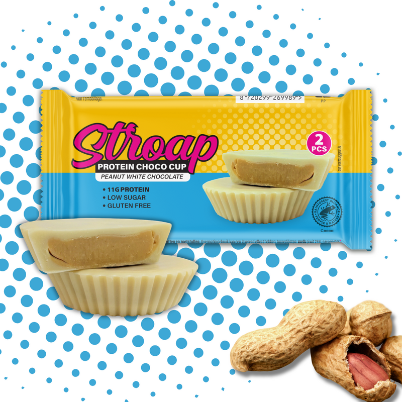 Eiwitarme pinda-witte chocoladebeker