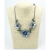 Metalen bloem collier met hematiet plating