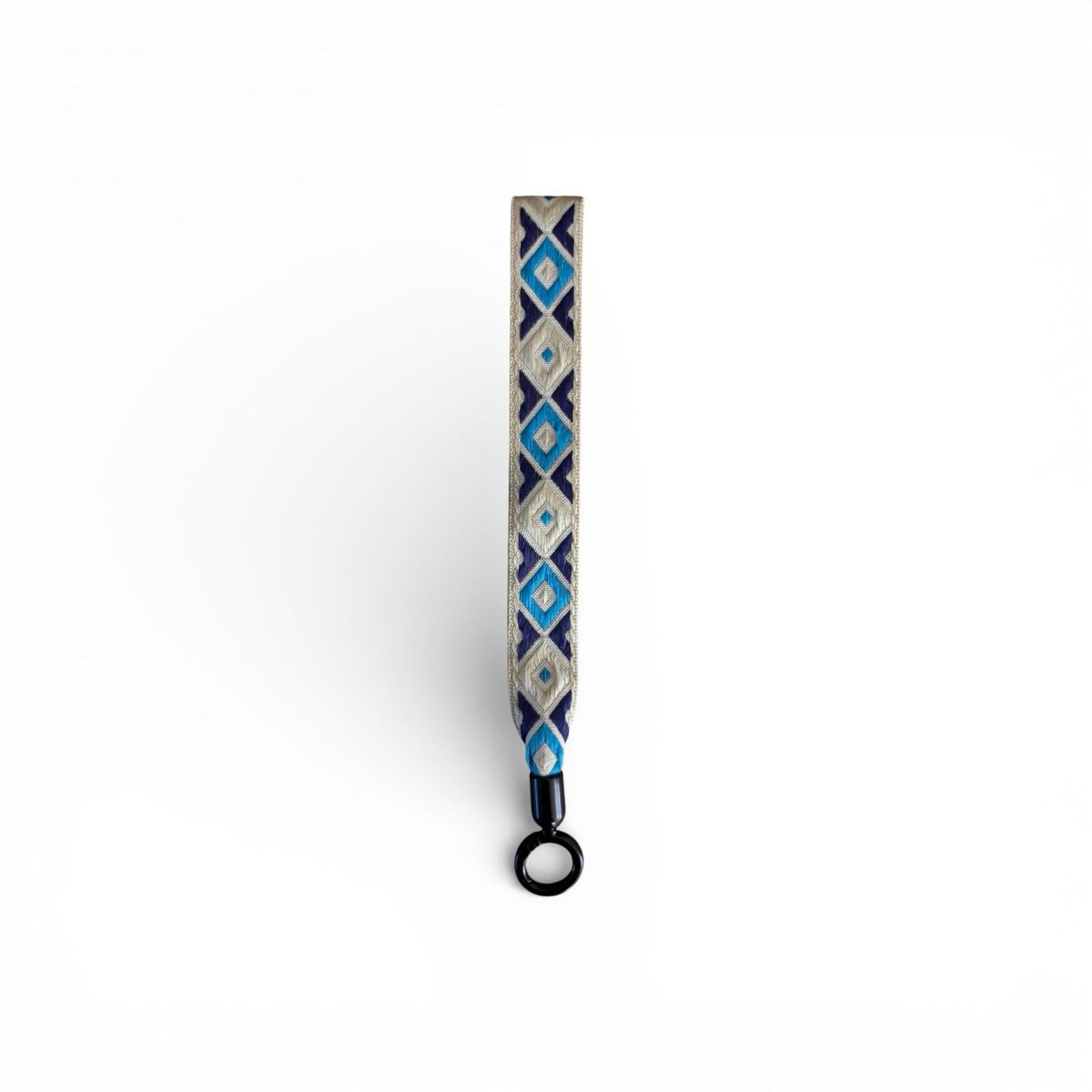 Schlüsselanhänger - Pattern Strap - Dunkelblau-Weiß