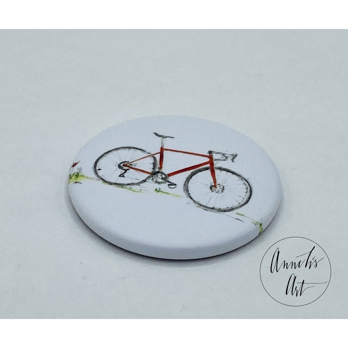 Road Bike Magnet | red racing bike | side view