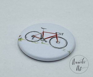Renrad-Magnet | rotes Rennrad | Seitenansicht