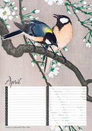 Calendrier d'anniversaire Estampes d'oiseaux du maître japonais Koson