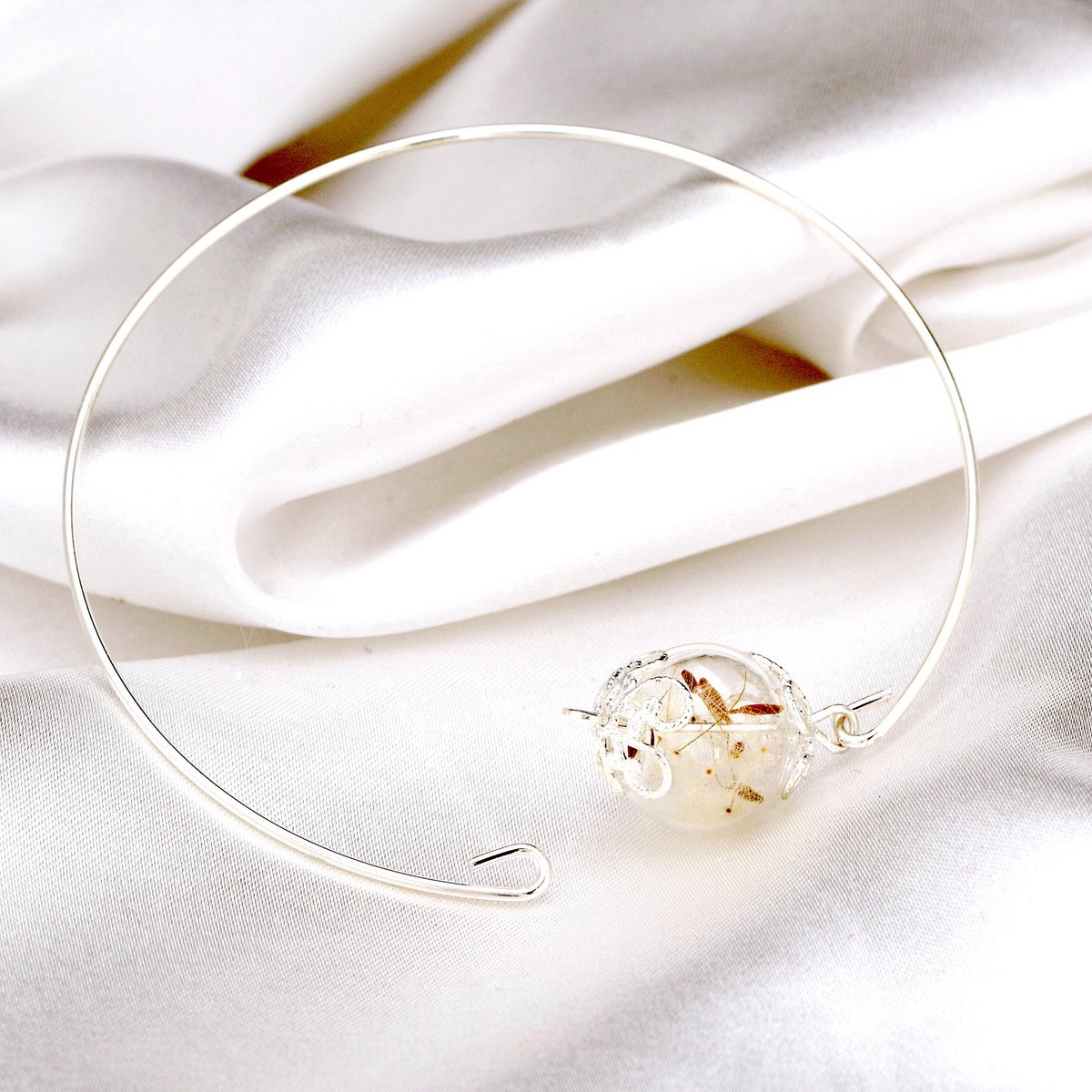 Bracelet élégant bracelet bracelet en graines de pissenlit - Bijoux minimalistes plaqués argent - RETARM-32