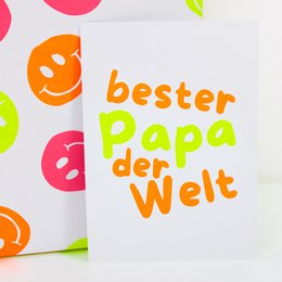 Postcard "Best Dad in the World" made from recycled paper