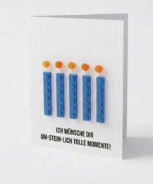 Carte postale Je vous souhaite un anniversaire – Brique de construction LEGO