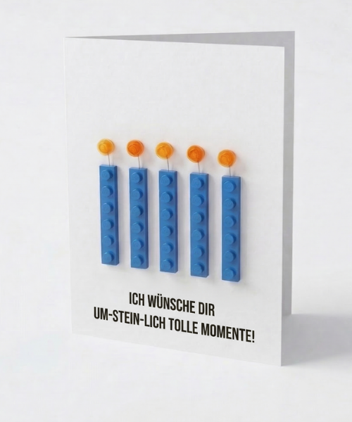 Carte postale Je vous souhaite un anniversaire – Brique de construction LEGO