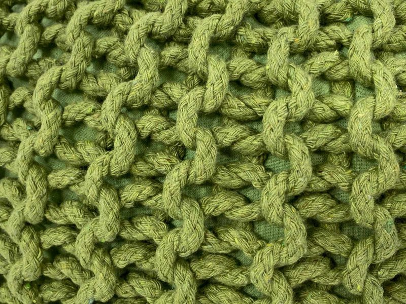 Knitted stool pouf Ø 45 H 30 cm cm seat pouf knitted floor cushion